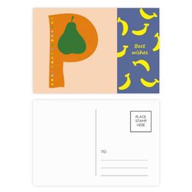Dıythinker 20 Adet 14x9 cm Renkli P Alfabe Armut Meyvesi Sevimli Desen Muz Kartpostal Seti