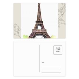 Dıythinker 20 Adet 14x9 cm Renkli Paris Eyfel Kulesi Fransa'da Çiçek Kartpostal Seti