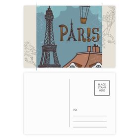 Dıythinker 20 Adet 14x9 cm Renkli Paris Fire Ballon Fransa Eyfel Kulesi Çiçek Kartpostal Seti
