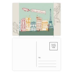 Dıythinker 20 Adet 14x9 cm Renkli Paris Uçak Gemisi Fransa Mark Çizgi Çizim Çiçek Kartpostal Seti