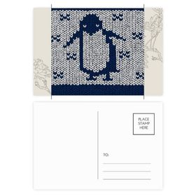 Dıythinker 20 Adet 14x9 cm Renkli Penguen Örgü Nordik Gösterim Desenli Çiçek Kartpostal Seti