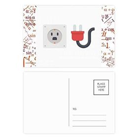 Dıythinker 20 Adet 14x9 cm Renkli Priz Desenli Devre Diyagramı Formül Kartpostal Seti