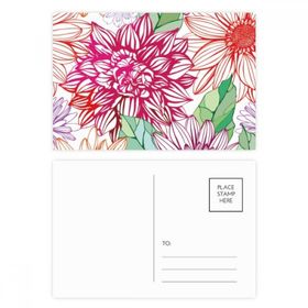 Dıythinker 20 Adet 14x9 cm Renkli Renk Dekorasyon Çiçek Bitki Ponpon Kartpostal Seti