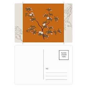 Dıythinker 20 Adet 14x9 cm Renkli Resim Kırmızı Yeşil Kültür Ağaç Çiçek Kartpostal Seti