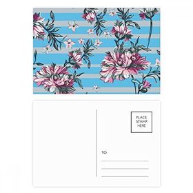 Dıythinker 20 Adet 14x9 cm Renkli Rhododendron Çizim Sanatı Bitki Kartpostal Seti