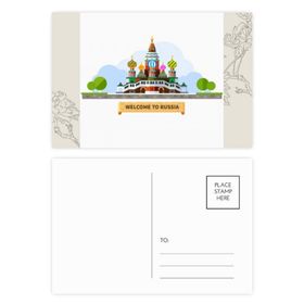 Dıythinker 20 Adet 14x9 cm Renkli Rusya Katedrali Desen İllüstrasyon Çiçek Kartpostal Seti