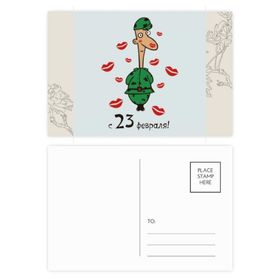 Dıythinker 20 Adet 14x9 cm Renkli Rusya Öpücük Erkek Asker Patten Çiçek Kartpostal Seti