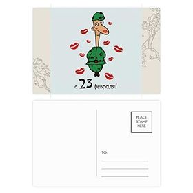 Dıythinker 20 Adet 14x9 cm Renkli Rusya Öpücük Erkek Asker Patten Çiçek Kartpostal Seti