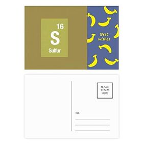 Dıythinker 20 Adet 14x9 cm Renkli S Kükürt Kimyasal Element Bilim Muz Kartpostal Seti