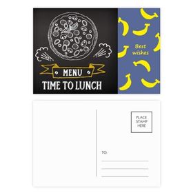 Dıythinker 20 Adet 14x9 cm Renkli Saat Öğle Yemeği Pizza Yiyecekleri Muz Kartpostal Seti