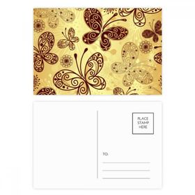 Dıythinker 20 Adet 14x9 cm Renkli Sarı Kelebek Duvar Kağıdı Kartpostal Seti