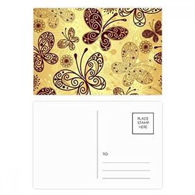 Dıythinker 20 Adet 14x9 cm Renkli Sarı Kelebek Duvar Kağıdı Kartpostal Seti
