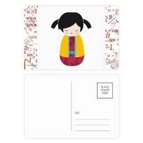 Dıythinker 20 Adet 14x9 cm Renkli Sarı Kimono Japon Oyuncak Bebek Sanatı Formula Kartpostal Seti