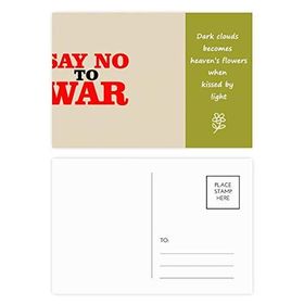 Dıythinker 20 Adet 14x9 cm Renkli Say No to War World Love Peace World Şiir Kartpostal Seti