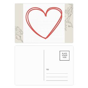 Dıythinker 20 Adet 14x9 cm Renkli Sevgililer Günü Kalp Çift Hatlı Çiçek Kartpostal Seti