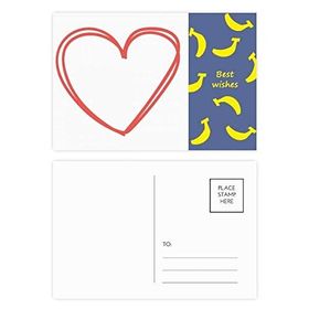 Dıythinker 20 Adet 14x9 cm Renkli Sevgililer Günü Kalp Çift Hatlı Muz Kartpostal Seti