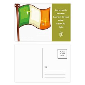Dıythinker 20 Adet 14x9 cm Renkli Shine İrlanda Ulusal Bayrağı St.Patrick Günü Şiir Kartpostal Seti