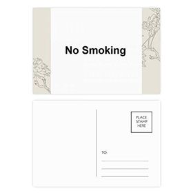 Dıythinker 20 Adet 14x9 cm Renkli Sigara İçilmez Uyarı Sembolü Çiçek Kartpostal Seti