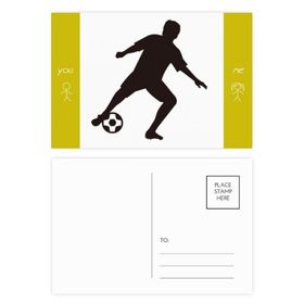 Dıythinker 20 Adet 14x9 cm Renkli Silüet Futbol Spor Arkadaş Kartpostal Seti