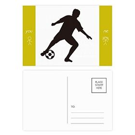 Dıythinker 20 Adet 14x9 cm Renkli Silüet Futbol Spor Arkadaş Kartpostal Seti