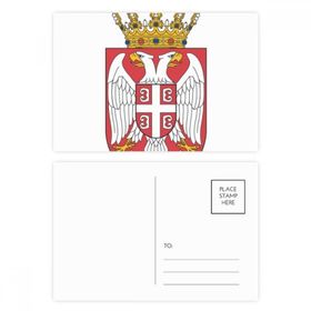 Dıythinker 20 Adet 14x9 cm Renkli Sırbistan Avrupa Ulusal Amblem Kartpostal Seti
