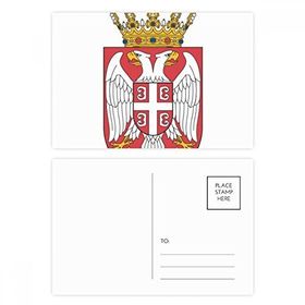 Dıythinker 20 Adet 14x9 cm Renkli Sırbistan Avrupa Ulusal Amblem Kartpostal Seti