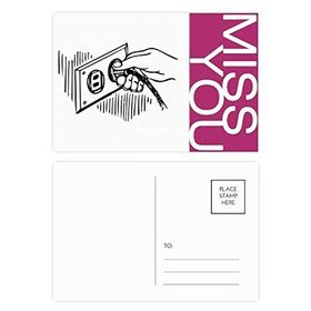 Dıythinker 20 Adet 14x9 cm Renkli Soket Fişi Desenli Devre Diyagramı Miss Kartpostal Seti