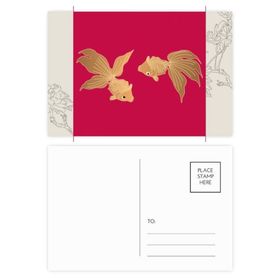 Dıythinker 20 Adet 14x9 cm Renkli Tablo Japon Kültürü Balık Çiçek Kartpostal Seti