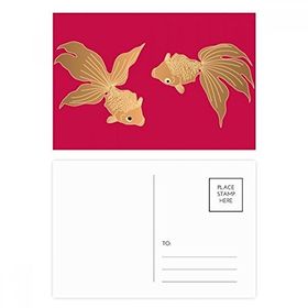 Dıythinker 20 Adet 14x9 cm Renkli Tablo Japon Kültürü Balık Kartpostal Seti
