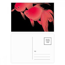 Dıythinker 20 Adet 14x9 cm Renkli Tablo Japon Kültürü Balık Kartpostal Seti
