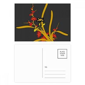 Dıythinker 20 Adet 14x9 cm Renkli Tablo Japon Kültürü Çiçek Kartpostal Seti