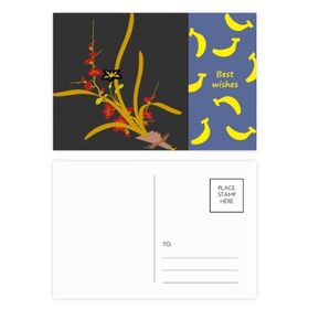 Dıythinker 20 Adet 14x9 cm Renkli Tablo Japon Kültürü Çiçek Muz Kartpostal Seti