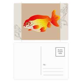 Dıythinker 20 Adet 14x9 cm Renkli Tablo Japon Kültürü FIish Altın Çiçek Kartpostal Seti