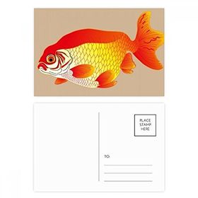 Dıythinker 20 Adet 14x9 cm Renkli Tablo Japon Kültürü FIish Altın Kartpostal Seti