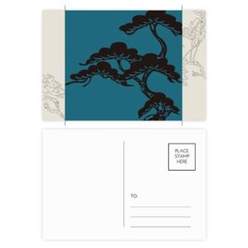 Dıythinker 20 Adet 14x9 cm Renkli Tablo Japon Kültürü Mavi Çiçek Kartpostal Seti