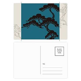 Dıythinker 20 Adet 14x9 cm Renkli Tablo Japon Kültürü Mavi Çiçek Kartpostal Seti