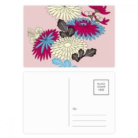 Dıythinker 20 Adet 14x9 cm Renkli Tablo Japon Kültürü Pembe Kartpostal Seti