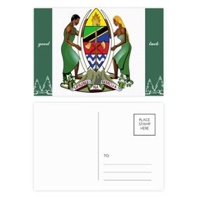 Dıythinker 20 Adet 14x9 cm Renkli Tanzanya Afrika Ulusal Amblemi İyi Şanslar Kartpostal Seti