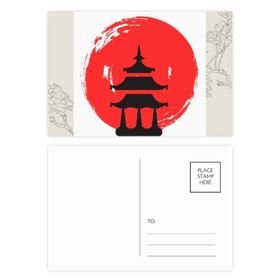 Dıythinker 20 Adet 14x9 cm Renkli Tapınağı Soyut Fırça Japon Çiçek Kartpostal Seti