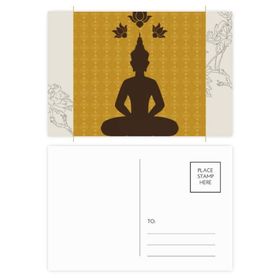 Dıythinker 20 Adet 14x9 cm Renkli Tayland Kültürü Budizm Buda Heykeli Çiçek Kartpostal Seti