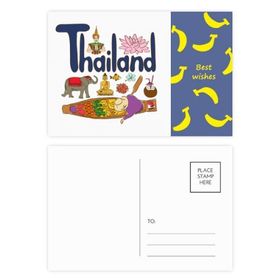 Dıythinker 20 Adet 14x9 cm Renkli Tayland Ulusal Sembolü Simgesi Desen Muz Kartpostal Seti