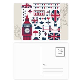 Dıythinker 20 Adet 14x9 cm Renkli Tower Ballon Asker UK Big Ben İngiltere Çiçek Kartpostal Seti