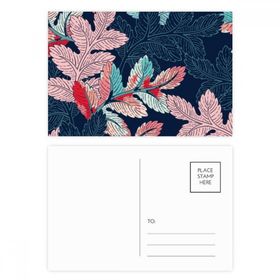 Dıythinker 20 Adet 14x9 cm Renkli Toz Yapraklı Çizim Sanatı Bitki Kartpostal Seti