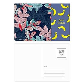 Dıythinker 20 Adet 14x9 cm Renkli Toz Yapraklı Çizim Sanatı Bitki Muz Kartpostal Seti