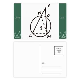 Dıythinker 20 Adet 14x9 cm Renkli Trigonometrik Matematik Vektör İllüstrasyonu İyi Şanslar Kartpostal Seti