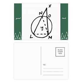 Dıythinker 20 Adet 14x9 cm Renkli Trigonometrik Matematik Vektör İllüstrasyonu İyi Şanslar Kartpostal Seti