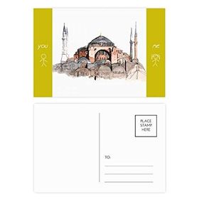 Dıythinker 20 Adet 14x9 cm Renkli Türkiye Hagia Sophia İstanbul Arkadaş Kartpostal Seti