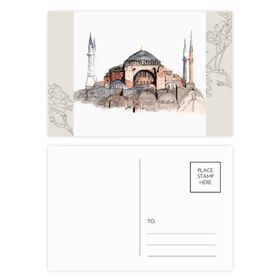 Dıythinker 20 Adet 14x9 cm Renkli Türkiye Hagia Sophia İstanbul Çiçek Kartpostal Seti