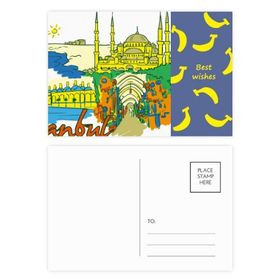 Dıythinker 20 Adet 14x9 cm Renkli Türkiye İstanbul Üst Carboplatin Suluboya Muz Kartpostal Seti