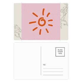 Dıythinker 20 Adet 14x9 cm Renkli Turuncu El Boyama Güneş Hava Çiçek Kartpostal Seti